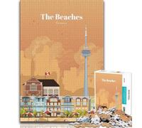 Puzzles 1000 pièces pour Adolescents, Cadeaux Les plages de Toronto, Aide Le Cerveau à exercer des Jouets addictifs pour cultiver la Patience et améliorer la mémoire (75x50cm)