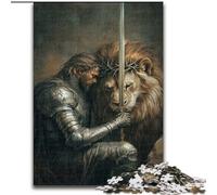 Puzzles 1000 pièces pour Adolescents, Cadeaux Lion et Chevalier, pour stimuler Le Cerveau, Jouets addictifs pour cultiver la Patience et améliorer la mémoire (Taille 50x75cm)