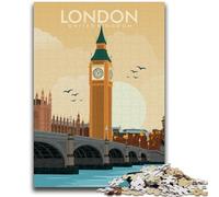 Puzzles 1000 pièces pour Adolescents,Cadeaux,Londres,Angleterre,Voyage,imprimés,pour Les 14 Ans et Plus,Jeu de Quiz,activités Amusantes à la Maison,Cadeau d'anniversaire,Cadeaux de Voyage (38x26cm)