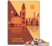 Puzzles 1000 pièces pour Adolescents, Cadeaux Londres pour Les 14 Ans et Plus, Jeu de Quiz, activités Amusantes à la Maison, Cadeau d'anniversaire, Cadeaux de Voyage (Taille 38x26cm)