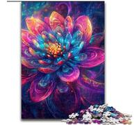 Puzzles 1000 pièces pour Adolescents, Cadeaux Lotus psychédélique, Jouets Anti-Stress, décoration d'intérieur Unique et Cadeaux pour Les 14 Ans (Taille 50x75cm)