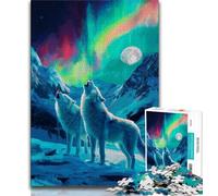 Puzzles 1000 pièces pour Adolescents, Cadeaux Loup sous l'aurore, Puzzle 1000 pièces, idéal pour la décoration de Bureau, pour Les Enfants de 14 Ans et Plus (Taille 38x26cm)