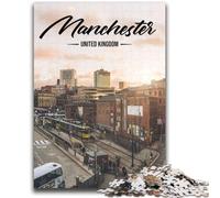Puzzles 1000 pièces pour Adolescents, Cadeaux Manchester pour Les 14 Ans et Plus, Jeu de Quiz, activités Amusantes à la Maison, Cadeau d'anniversaire, Cadeaux de Voyage (Taille 38x52cm)