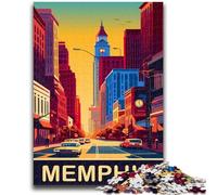 Puzzles 1000 pièces pour Adolescents, Cadeaux Memphis pour Les 14 Ans et Plus, Jeu de Quiz, activités Amusantes à la Maison, Cadeau d'anniversaire, Cadeaux de Voyage (Taille 38x26cm)