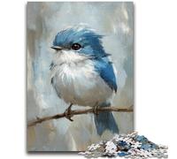 Puzzles 1000 pièces pour Adolescents Cadeaux Mignon Petit Oiseau Bleu Aide Le Cerveau à exercer Jouets addictifs pour cultiver la Patience Une œuvre d'art 50x75cm