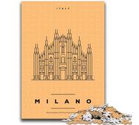 Puzzles 1000 pièces pour Adolescents, Cadeaux Milan, Italie, pour Les 14 Ans et Plus, Jeu de Quiz, activités Amusantes à la Maison, Cadeau d'anniversaire, Cadeaux de Voyage (Taille 38x52cm)