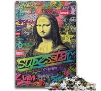Puzzles 1000 pièces pour Adolescents Cadeaux Mona Lisa est drôle Convient aux Enfants de 14 Ans et Plus Jeux familiaux Offrez-Les comme Cadeaux pour Toute la Famille 50x75cm