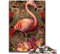 Puzzles 1000 pièces pour Adolescents, Cadeaux, Motif Floral, Flamant Rose, Divertissement Familial, Jouets éducatifs, pour Anniversaire et Noël, à partir de 14 Ans, 26x38cm