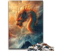 Puzzles 1000 pièces pour Adolescents Cadeaux Mystérieux Dragon Chinois Aide Le Cerveau à exercer Jouets addictifs pour cultiver la Patience Une œuvre d'art 50x75cm