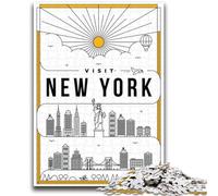 Puzzles 1000 pièces pour Adolescents, Cadeaux New York City pour Les 14 Ans et Plus, Jeu de Quiz, activités Amusantes à la Maison, Cadeau d'anniversaire, Cadeaux de Voyage (Taille 38x26cm)