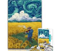 Puzzles 1000 pièces pour Adolescents Cadeaux Night Sky Joue du Violon, Stimulant et Stimulant, est idéal comme Cadeau pour Toute la Famille Convient pour Et 14 38x26cm