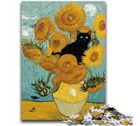 Puzzles 1000 pièces pour Adolescents, Cadeaux Night Sky Tournesols, Puzzles pour Adultes, Jouet éducatif décompressant, décoration Parfaite (50x75cm)