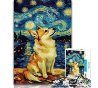 Puzzles 1000 pièces pour Adolescents Cadeaux Nuit étoilée adorables Huskies Puzzle 1000 pièces Anniversaires et Cadeaux Uniques pour Les 14 Ans et Plus 75x50cm