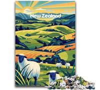 Puzzles 1000 pièces pour Adolescents,Cadeaux Pâturages de Nouvelle-Zélande pour Les 14 Ans et Plus,Jeu de Quiz,activités Amusantes à la Maison,Cadeau d'anniversaire,Cadeaux de Voyage (Taille 38x26cm)