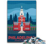 Puzzles 1000 pièces pour Adolescents, Cadeaux, Paysage Urbain de Philadelphie, États-Unis, Jeu éducatif, Jouet, décoration Murale, Cadeaux d'anniversaire et de Noël Uniques (Taille 50x70cm)