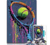 Puzzles 1000 pièces pour Adolescents, Cadeaux, Peinture à l'huile de Tennis, Anti-Stress, Vacances à la Maison, Passe-Temps, renforce l'amour Entre Couples pour Les 14 Ans et Plus, 38x26cm