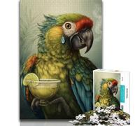 Puzzles 1000 pièces pour Adolescents, Cadeaux, Perroquet Buvant du café, Jouets éducatifs, Jeux familiaux, Jeu éducatif pour Anniversaire, Noël (38x26cm)