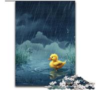 Puzzles 1000 pièces pour Adolescents, Cadeaux Petit Canard Jaune sous la Pluie, Aide Le Cerveau à exercer des Jouets addictifs pour cultiver la Patience et améliorer la mémoire (Taille 26x38cm)