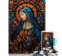 Puzzles 1000 pièces pour Adolescents, Cadeaux Portrait de Marie la Mère, 1000 pièces pour Adultes, Jeux éducatifs, décoration d'intérieur, Convient pour la décoration de Bureau (Taille 75x50cm)