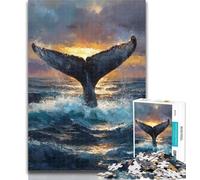 Puzzles 1000 pièces pour Adolescents, Cadeaux pour Adultes, Puzzles Baleine mystérieuse, Jouet éducatif intellectuel décompressant, décoration Parfaite 26x38cm