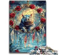 Puzzles 1000 pièces pour Adolescents, Cadeaux pour bébés éléphants endormis, Anti-Stress, défi Difficile, idéal comme Cadeau pour Toute la Famille, 38x26cm