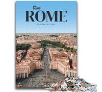 Puzzles 1000 pièces pour Adolescents, Cadeaux pour Visiter Rome, adaptés aux Enfants de 14 Ans et Plus, Jeux familiaux, à Offrir en Cadeau à Toute la Famille (Taille 50x75cm)
