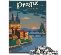 Puzzles 1000 pièces pour Adolescents, Cadeaux Prague pour Les 14 Ans et Plus, Jeu de Quiz, activités Amusantes à la Maison, Cadeau d'anniversaire, Cadeaux de Voyage (Taille 38x26cm)