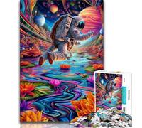 Puzzles 1000 pièces pour Adolescents, Cadeaux psychédéliques, Astronaute, 1000 pièces pour Adolescents, Anti-Stress, séjour, Tue Le Temps, Interaction Parent-Enfant (Taille 75x50cm)