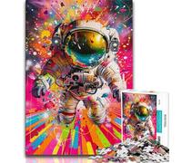 Puzzles 1000 pièces pour Adolescents, Cadeaux psychédéliques, Astronaute, Aide Le Cerveau à exercer, Jouets addictifs pour cultiver la Patience et améliorer la mémoire (75x50cm)