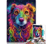 Puzzles 1000 pièces pour Adolescents, Cadeaux psychédéliques pour Chiens, Jeu Stimulant, idéal comme Cadeau pour Toute la Famille, 38x26cm
