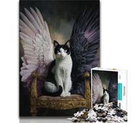 Puzzles 1000 pièces pour Adolescents, Cadeaux, Puzzle Ange Chat 1000 pièces, idéal pour la décoration de Bureau, pour Les Enfants de 14 Ans et Plus (Taille 75x50cm)