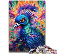 Puzzles 1000 pièces pour Adolescents, Cadeaux, Puzzle psychédélique Paon pour Adolescents, Design Dynamique et Unique, expérience de Puzzle relaxante et stimulante 50x75cm