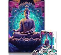 Puzzles 1000 pièces pour Adolescents, Cadeaux, Puzzles Bouddha psychédéliques, Interaction Parent-Enfant intéressante pour réduire Le Stress (Taille 38x26cm)