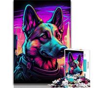 Puzzles 1000 pièces pour Adolescents Cadeaux Puzzles de Chiens de Guerre néon Jeu de Quiz idéal comme Cadeau pour Toute la Famille 38x26cm