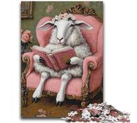 Puzzles 1000 pièces pour Adolescents, Cadeaux, Puzzles de Lecture de Moutons pour Adolescents, Cadeau Amusant et activité pour la Maison, Jouet pour Les Jours de Pluie (75x50cm)