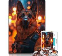 Puzzles 1000 pièces pour Adolescents, Cadeaux, Puzzles pour Adultes, Chiens de Berger policiers, Anti-Stress, séjour, Temps Mort, Interaction Parent-Enfant (Taille 75x50cm)
