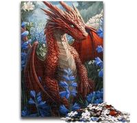 Puzzles 1000 pièces pour Adolescents, Cadeaux, Puzzles pour Adultes, Dragon Volant Rouge, Jouet éducatif décompressant, décoration Parfaite (50x75cm)