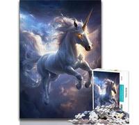 Puzzles 1000 pièces pour Adolescents Cadeaux Puzzles pour Adultes Licorne Blanche Jouets éducatifs Jeux familiaux Anniversaires et Cadeaux Uniques 38x26cm