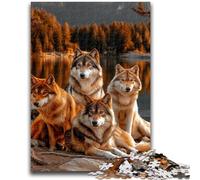 Puzzles 1000 pièces pour Adolescents, Cadeaux Quatre Loups, adaptés aux 14 Ans et Plus, Jeux familiaux, à Offrir en Cadeau pour Toute la Famille, 50x75cm