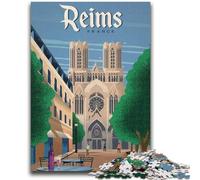 Puzzles 1000 pièces pour Adolescents, Cadeaux Reims pour Les 14 Ans et Plus, Jeu de Quiz, activités Amusantes à la Maison, Cadeau d'anniversaire, Cadeaux de Voyage (Taille 38x26cm)