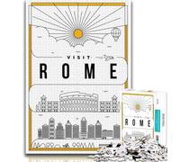 Puzzles 1000 pièces pour Adolescents, Cadeaux Rome, Italie, Aide Le Cerveau à exercer des Jouets addictifs pour cultiver la Patience et améliorer la mémoire (75x50cm)