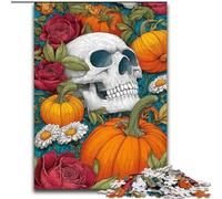 Puzzles 1000 pièces pour Adolescents, Cadeaux, Squelette de Citrouille, Jouet éducatif et décompressant, Cadeau d'anniversaire, décoration Murale (Taille 26x38cm)