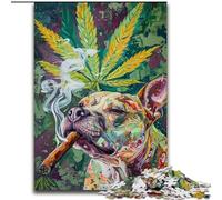 Puzzles 1000 pièces pour Adolescents, Cadeaux Staffordshire Bull Terrier Fumeur, activité familiale, décoration d'intérieur Unique et Cadeaux pour Les 14 Ans et Plus (Taille 50x75cm)
