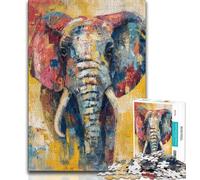 Puzzles 1000 pièces pour Adolescents, Cadeaux, Style Basquiat, éléphant, Anti-Stress, Vacances à la Maison, Passe-Temps, renforce l'amour Entre Couples, pour Les 14 Ans et Plus, 38x26cm