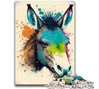 Puzzles 1000 pièces pour Adolescents, Cadeaux, têtes d'âne colorées pour Adultes, Jouets éducatifs et éducatifs, Jeux en Famille, Cadeaux pour Amis et Famille (50x75cm)