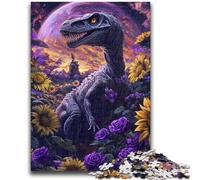Puzzles 1000 pièces pour Adolescents Cadeaux Tournesol Dinosaure Aide Le Cerveau à exercer Jouets addictifs pour cultiver la Patience Une œuvre d'art 26x38cm