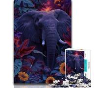 Puzzles 1000 pièces pour Adolescents, Cadeaux Tournesol Éléphant 1000 pièces pour Adolescents, Jeu de Quiz idéal comme Cadeau pour Toute la Famille (Taille 38x26cm)