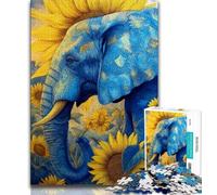 Puzzles 1000 pièces pour Adolescents, Cadeaux Tournesol Éléphant, Puzzle 1000 pièces, Anniversaire et Cadeaux Uniques pour Les Adolescents de 14 Ans et Plus (Taille 75x50cm)