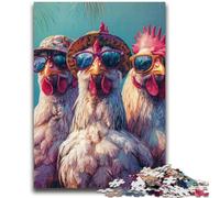 Puzzles 1000 pièces pour Adolescents, Cadeaux, Trois coqs, Jouet éducatif, idéal comme Cadeau pour Toute la Famille, 26x38cm