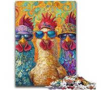 Puzzles 1000 pièces pour Adolescents, Cadeaux Trois Poules, Jeu Stimulant et éducatif en Famille pour Anniversaire et Noël 50x75cm